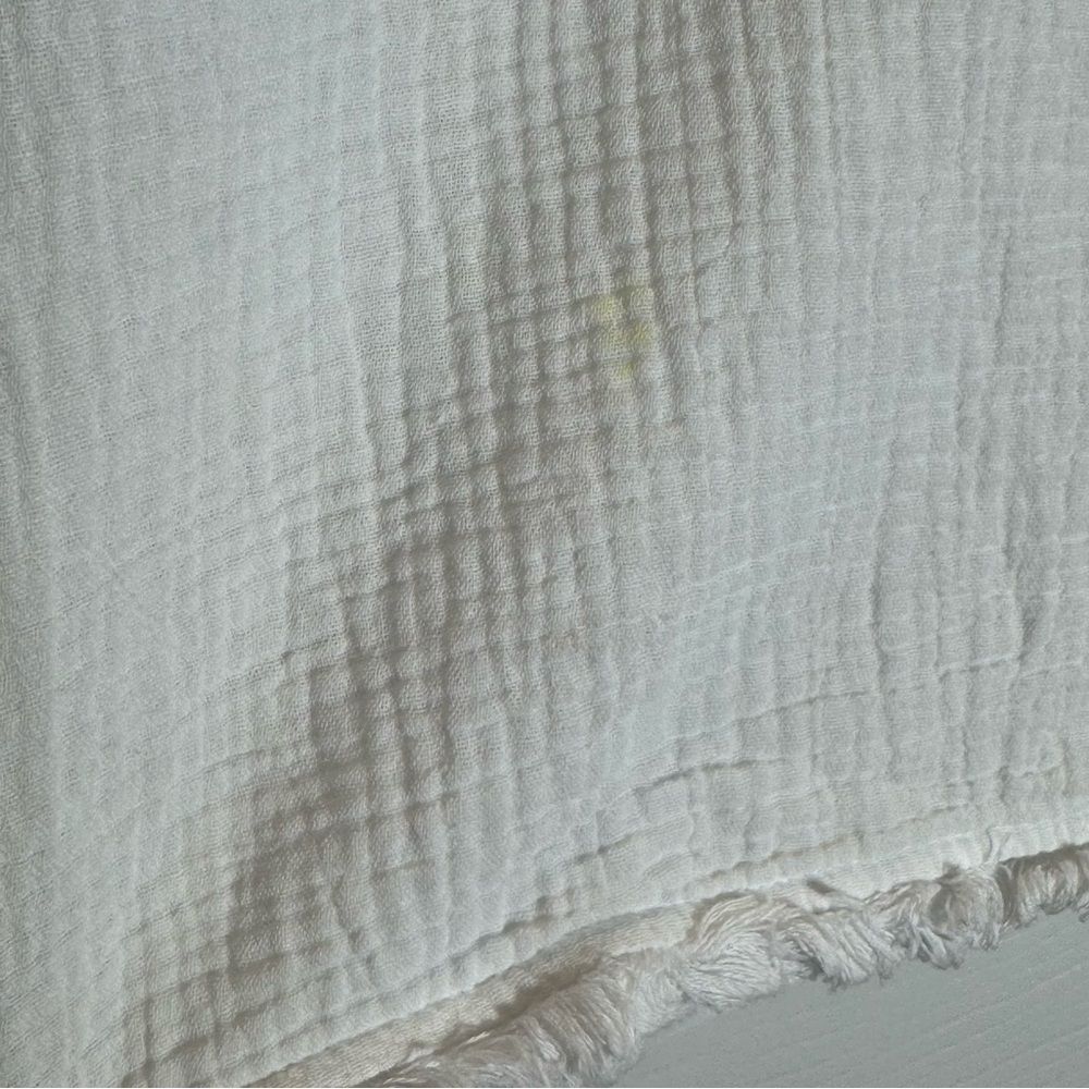 Cynthia Rowley Women's Boho White Cotton Top Size 1X Fringe Detailing Casual - Picture 5 of 9